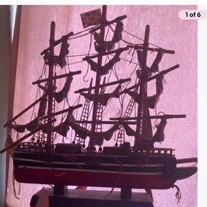 Vintage Flying Cloud 1857 Clipper 12" Tall Ship Wooden Built Model Kit